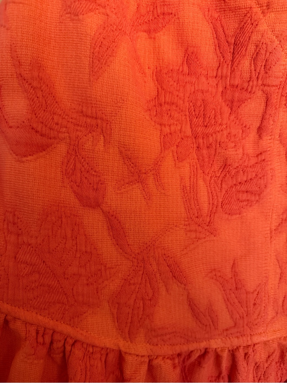 Free People About Town Mini Dress in Scarlet Orange w/Embroidery Bow Size Medium - Picture 7 of 11